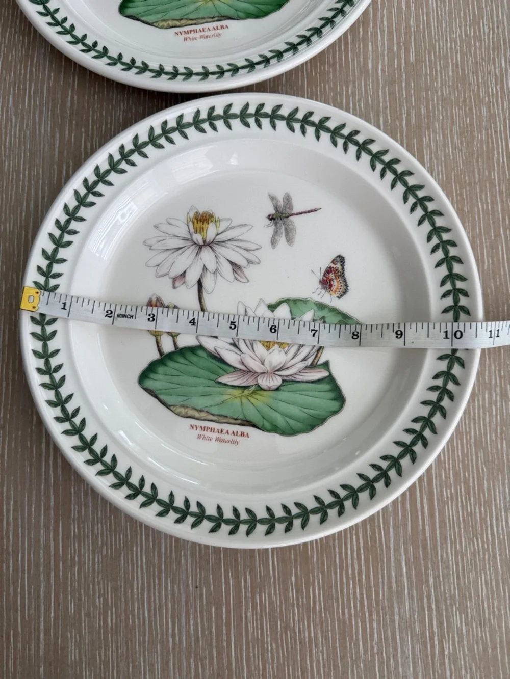 Botanic Garden Exotic Botanic Garden 10.5” Plate with White Water Lily Motif 2pc - Picture 5 of 12